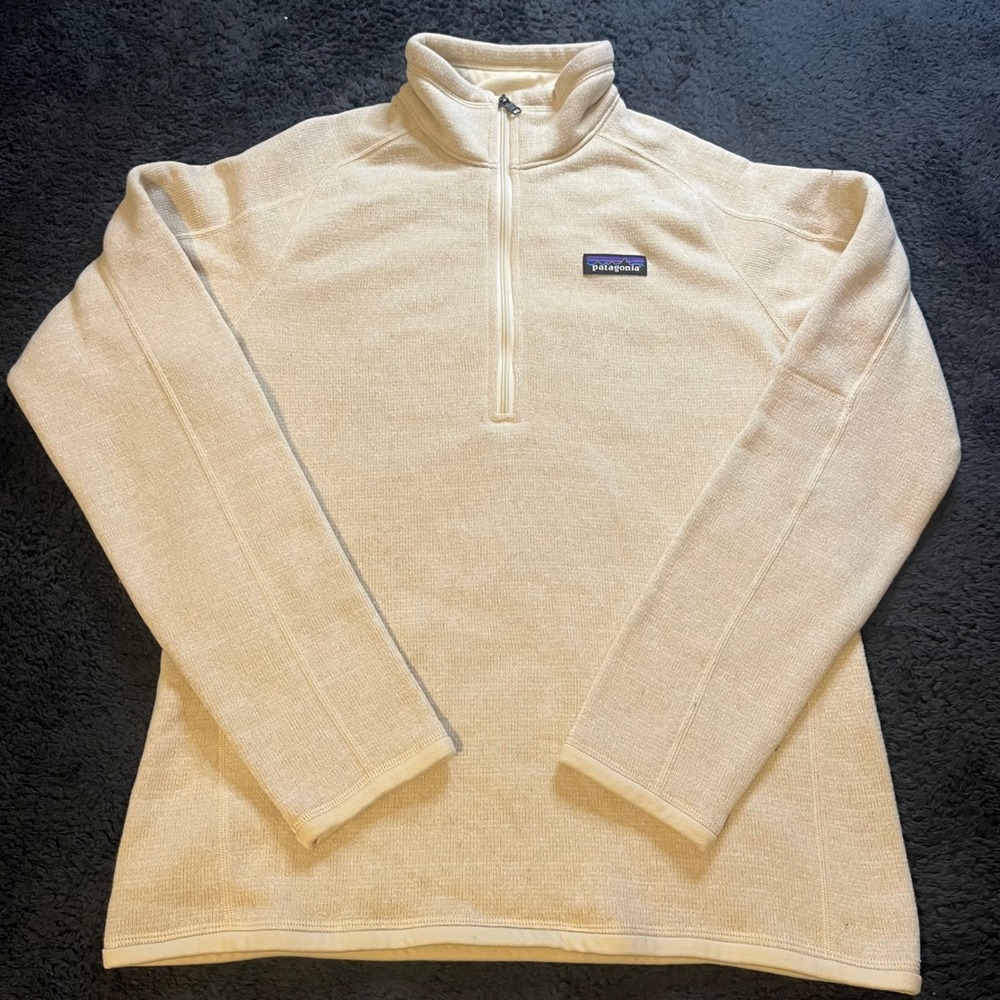 Patagonia Better Sweater Womens M Cream Quarter Zip Fleece Pullover Gorpcore